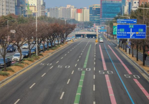 대전시 도로 색깔 유도선 재정비